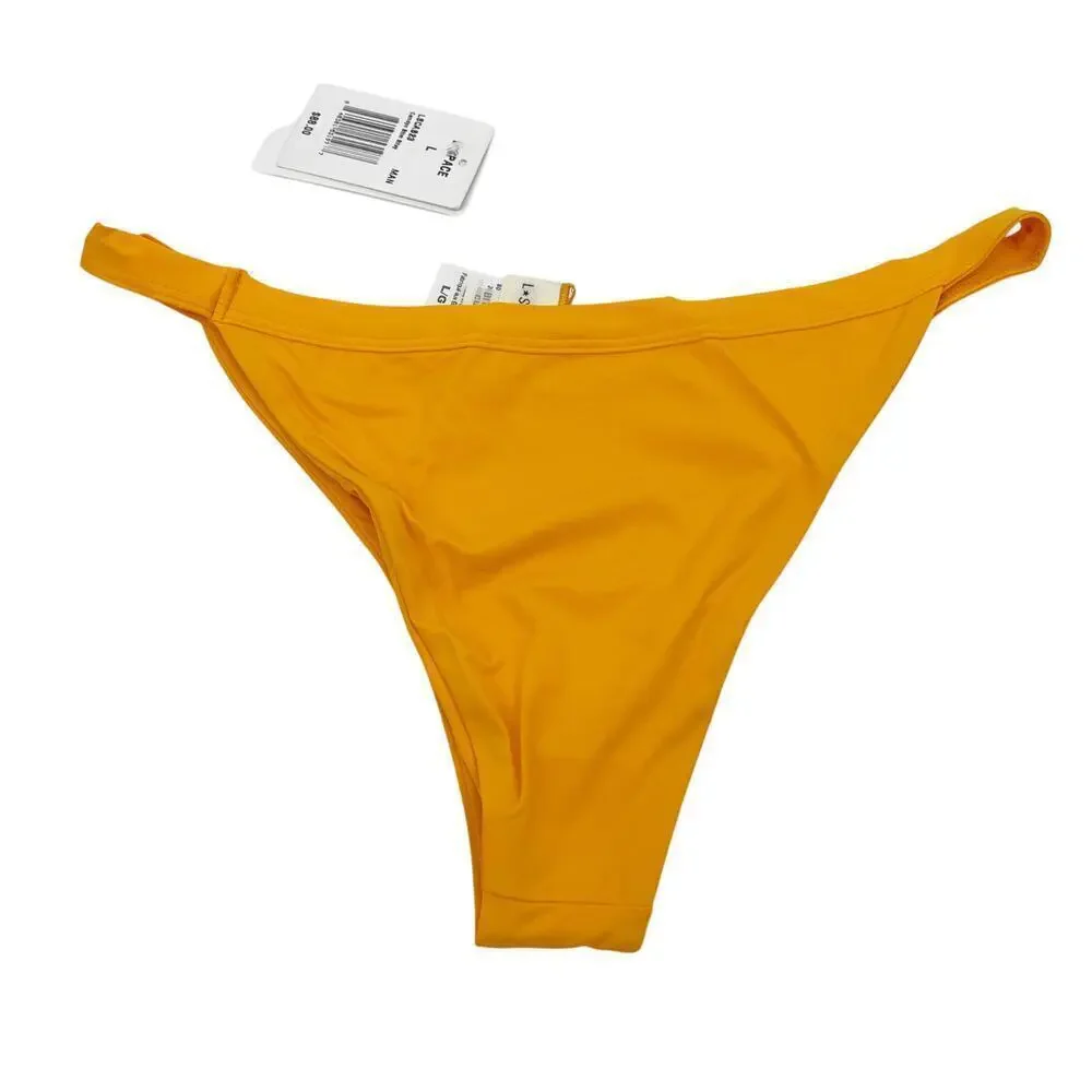 L*Space Camdyn Bikini Bottoms High Cut Bitsy Mango Size Large NEW